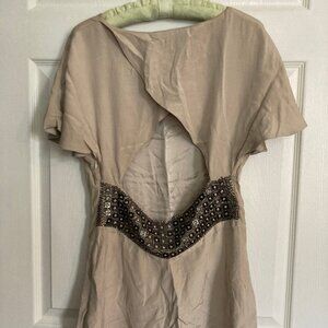100% Silk mini dress with open back